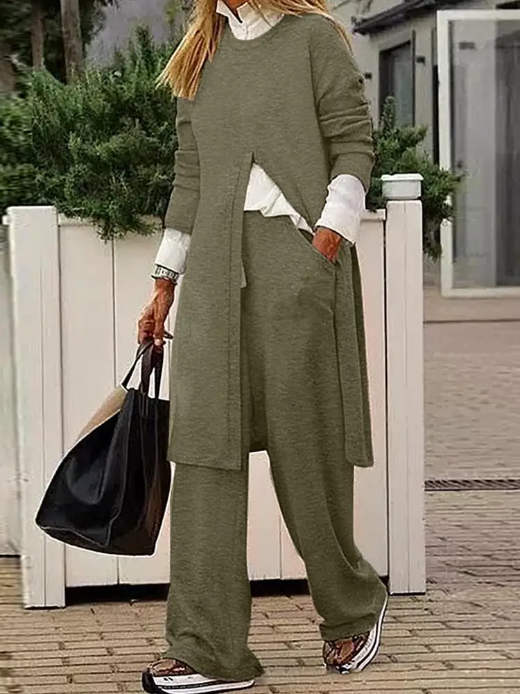 ZANZEA Female Casual Loose Matching Sets Stylish Spring Women Long Sleeve Tops Blouses and Long Pants Solid Sets Oversized 2PCS
ZANZEA Female Casual Loose Matching Sets Stylish Spring Women Long Sleeve Tops Blouses and Long Pants Solid Sets Oversized 2PCS