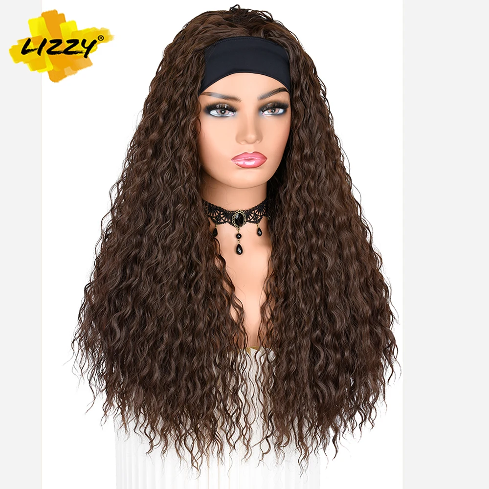 Headband Wig Synthetic Curly Wigs For Black Women Brown Blonde Cosplay Wig Ombre Loose Deep Wave Wigs With Headbands Attached 
Headband Wig Synthetic Curly Wigs For Black Women Brown Blonde Cosplay Wig Ombre Loose Deep Wave Wigs With Headbands Attached