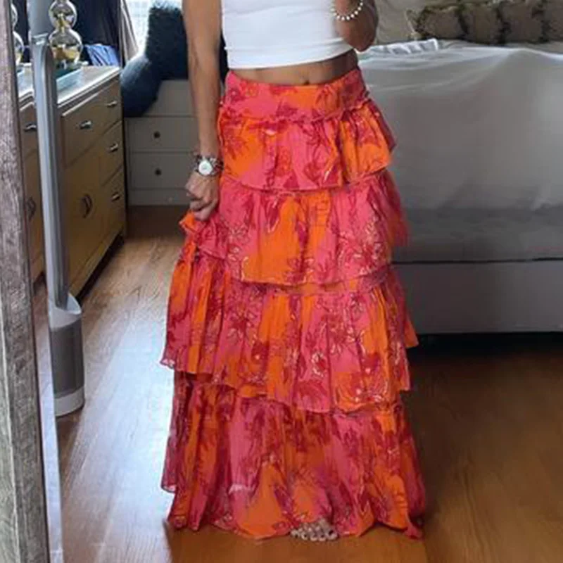 Summer Beach Holiday Boho High Waist Pleated Skirts Y2K Vintage Ruffles Layers Long Skirts Chic Women Fairycore Streetwear 
Summer Beach Holiday Boho High Waist Pleated Skirts Y2K Vintage Ruffles Layers Long Skirts Chic Women Fairycore Streetwear