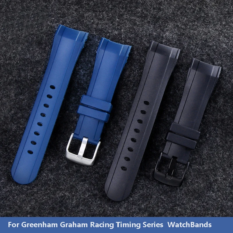 

Watch Band For Greenham Graham Racing Timing Series Sports Waterproof Silicone Men's Watch Rubber Watch Strap 24mm WatchBands