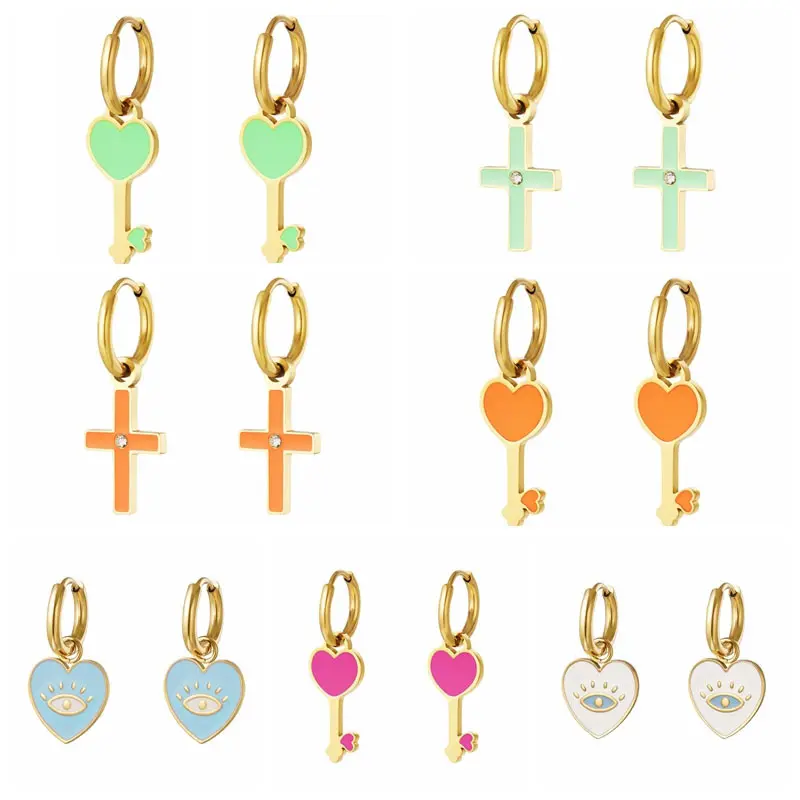 Sterling Silver Colorful Enamel Collection Heart Cross Style Dangle Earrings Boho Women Fashion Party Trending Same Earring Gift
Sterling Silver Colorful Enamel Collection Heart Cross Style Dangle Earrings Boho Women Fashion Party Trending Same Earring Gift