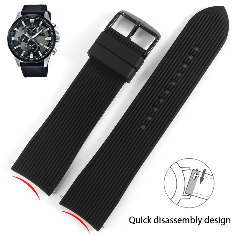 Dust Proof Rubber Watchband For EFR-303/304 EFB-530 EQB-501 Quick Disassembly Design Arc Mouth Waterproof Silicone Watchchain
Dust Proof Rubber Watchband For EFR-303/304 EFB-530 EQB-501 Quick Disassembly Design Arc Mouth Waterproof Silicone Watchchain