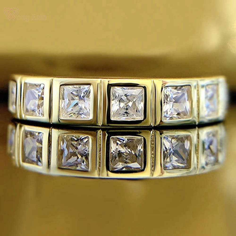

Wong Rain, 18 К, позолота, Стерлинговое Серебро 925 пробы, 3 мм, сияющее огранка, высокоуглеродный алмаз, драгоценный камень, обручальное Ювелирное кольцо, оптовая продажа