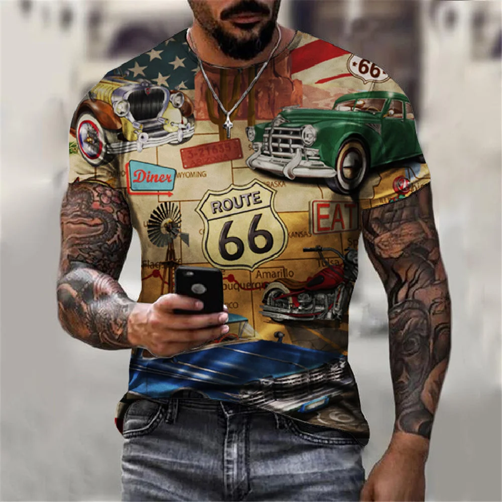 2022 New Summer Casual Men's Clothing Route 66 3D Printing Fashion Streetswear Hip-Hop Style Men Shirt Short Sleeve Male Top
2022 New Summer Casual Men's Clothing Route 66 3D Printing Fashion Streetswear Hip-Hop Style Men Shirt Short Sleeve Male Top