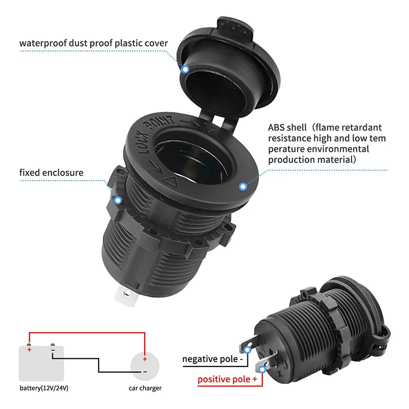 Cigarette Lighter Socket Car Marine Motorcycle ATV RV Lighter Socket Power Outlet Socket Receptacle 12V Waterproof Plug
Cigarette Lighter Socket Car Marine Motorcycle ATV RV Lighter Socket Power Outlet Socket Receptacle 12V Waterproof Plug