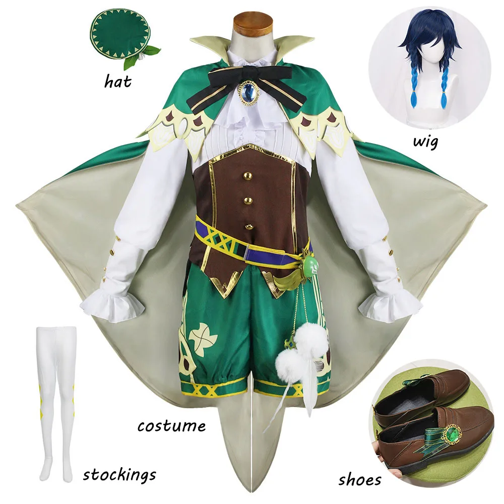 2022Free Shipping Game Genshin Impact Venti Cosplay Costume Wig Shoes Mondstadt Wind God Barbatos Game Clothes Uniform for Women
2022Free Shipping Game Genshin Impact Venti Cosplay Costume Wig Shoes Mondstadt Wind God Barbatos Game Clothes Uniform for Women