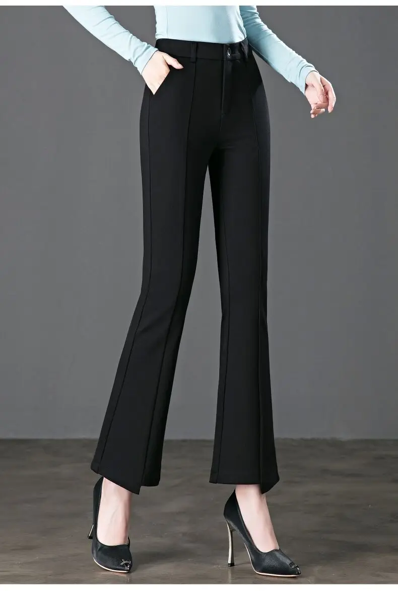 Офисные женские однотонные облегающие расклешенные брюки, новинка, модные подходящие ко всему женские повседневные Прямые Костюмные брюки с высокой талией, A158, весна 2023
Офисные женские однотонные облегающие расклешенные брюки, новинка, модные подходящие ко всему женские повседневные Прямые Костюмные брюки с высокой талией, A158, весна 2023