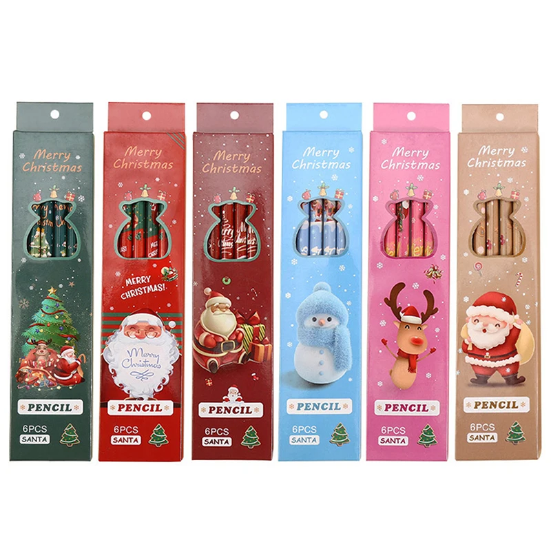 6Pcs/Lot Christmas Boxed Pencils Student Writing Drawing Sketch Pen Set Wooden HB with Rubber Stationery
6Pcs/Lot Christmas Boxed Pencils Student Writing Drawing Sketch Pen Set Wooden HB with Rubber Stationery