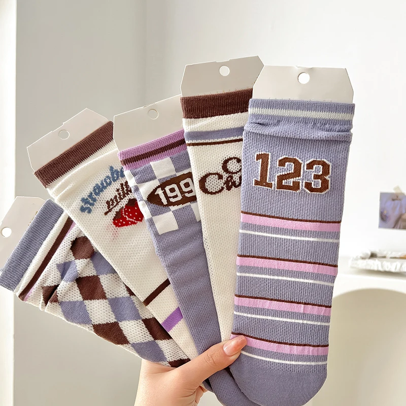 Носки женские милые, Новые Модные Повседневные Дышащие сетчатые носки, женские кавайные цветные модные носки средней длины для девочек, мяг... 
Носки женские милые, Новые Модные Повседневные Дышащие сетчатые носки, женские кавайные цветные модные носки средней длины для девочек, мяг...