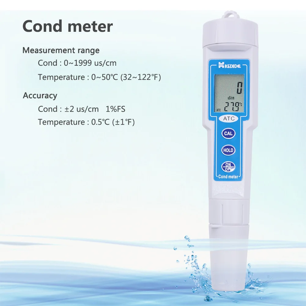 CT-3030 Pen Conductivity Meter Water Hardness Test Pen Water Quality Testing Conductivity EC Meter For Chemical, Water Treatment
CT-3030 Pen Conductivity Meter Water Hardness Test Pen Water Quality Testing Conductivity EC Meter For Chemical, Water Treatment