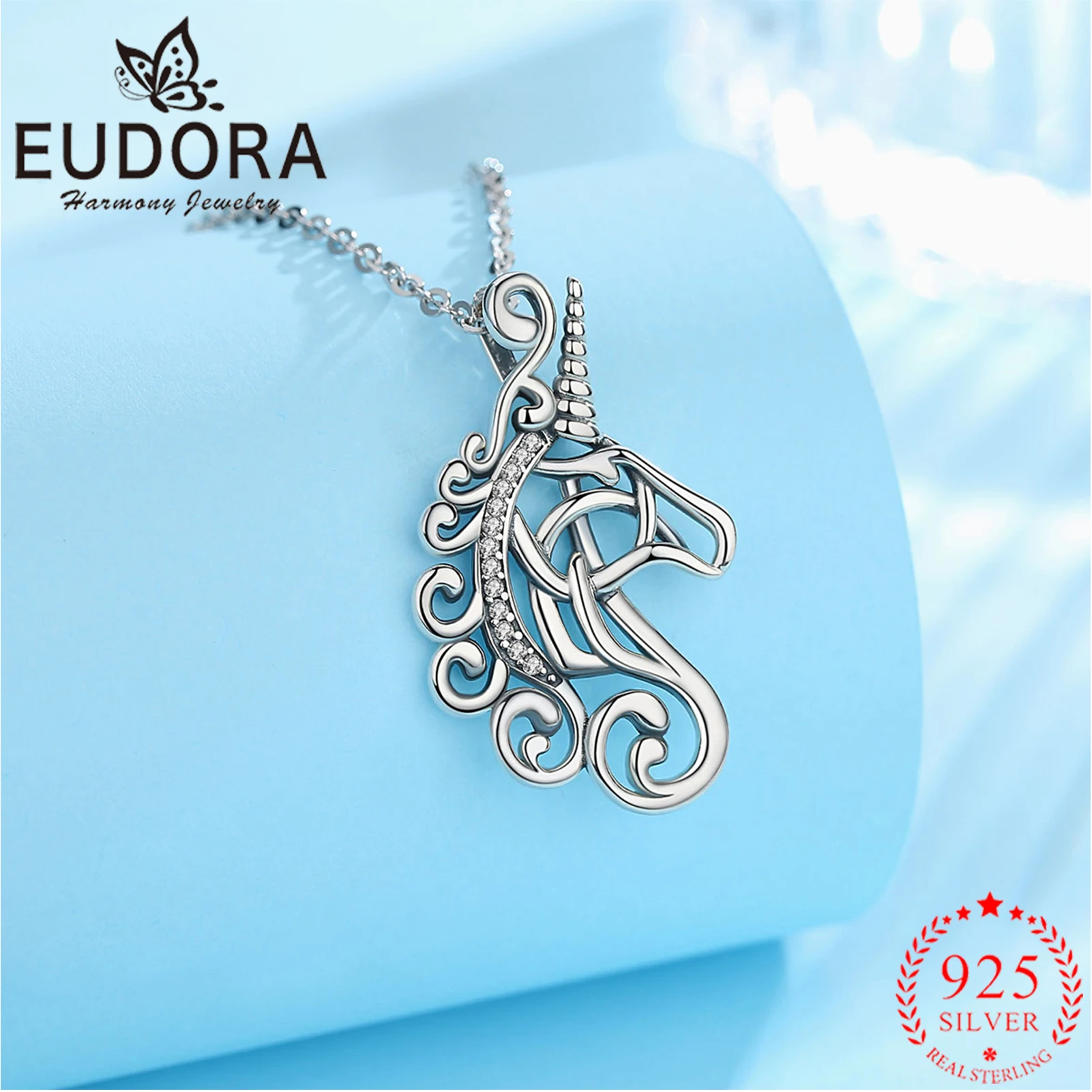 Eudora 925 Sterling Silver Crystal Unicorn Necklace Personality Crystal Horse Charm Pendant Fine Animal Jewelry for Women Man
Eudora 925 Sterling Silver Crystal Unicorn Necklace Personality Crystal Horse Charm Pendant Fine Animal Jewelry for Women Man