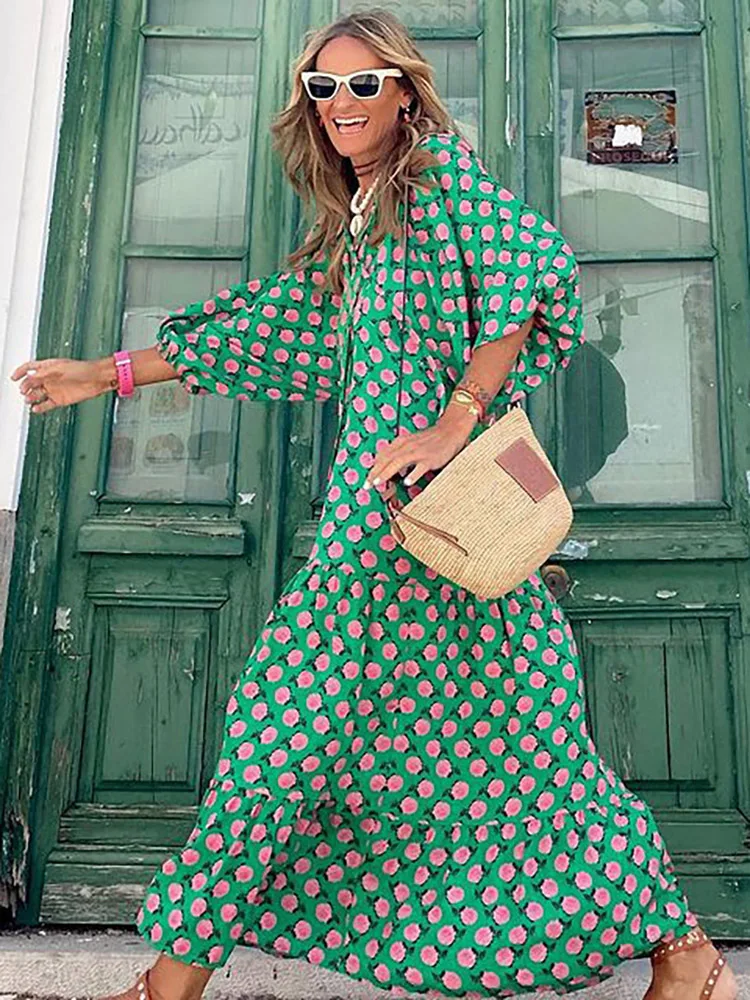 Boho Elegant Puff Sleeve Women Beach Dress Bikini Cover-ups Sexy V-Neck Geometric Print Long Dresses 2023 Summer Vestidos New
Boho Elegant Puff Sleeve Women Beach Dress Bikini Cover-ups Sexy V-Neck Geometric Print Long Dresses 2023 Summer Vestidos New