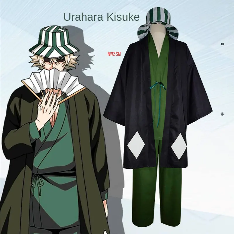 Anime Shinigami Urahara Kisuke Shopkeeper Cosplay Costume Gotei 13 Captain Japanese Kimono Cape Hat Man Carnival Halloween Suit
Anime Shinigami Urahara Kisuke Shopkeeper Cosplay Costume Gotei 13 Captain Japanese Kimono Cape Hat Man Carnival Halloween Suit