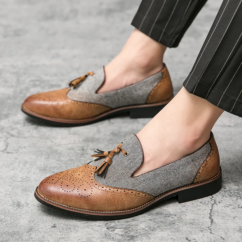 Brogue Shoes Men Leather Shoes Carved Casual Leather Shoes Tassel Slip on Shoes Men Loafers Dress Shoes for Men
Brogue Shoes Men Leather Shoes Carved Casual Leather Shoes Tassel Slip on Shoes Men Loafers Dress Shoes for Men