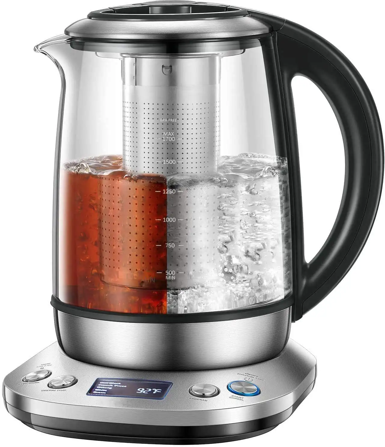 Tea Maker, 1200W Variable Temperature Smart Tea Kettle, Fast Boil Electric Glass Kettle with 2Hr Keep Warm Function, Premium Sta
Tea Maker, 1200W Variable Temperature Smart Tea Kettle, Fast Boil Electric Glass Kettle with 2Hr Keep Warm Function, Premium Sta