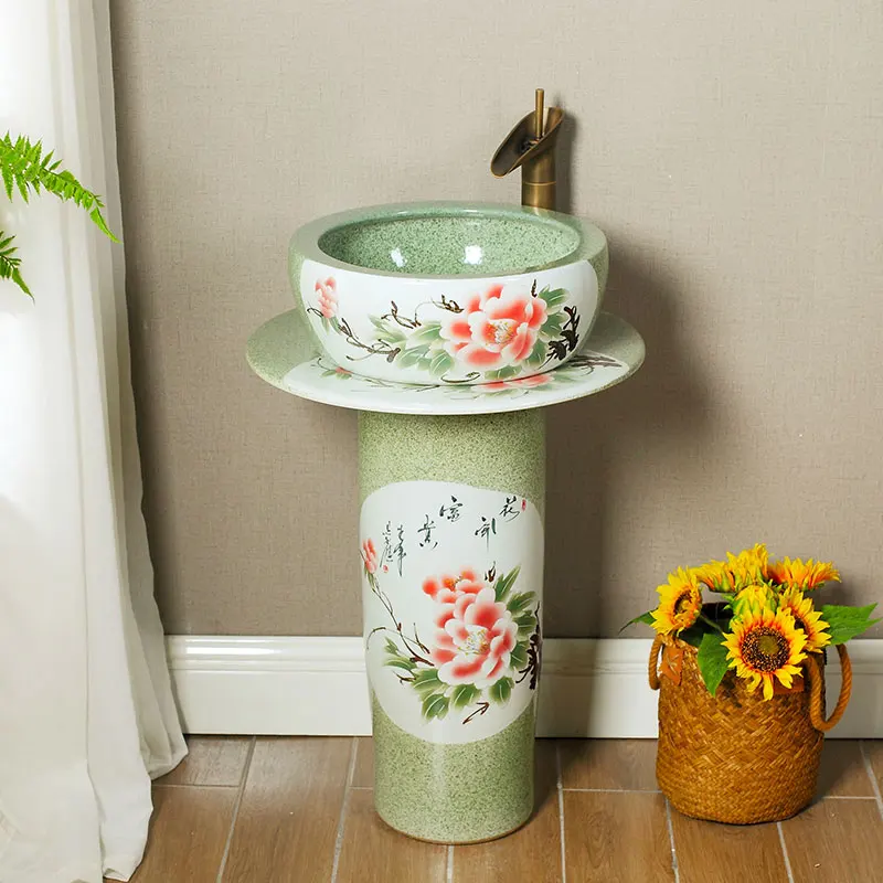 Integral Pillar Basin Balcony Bathroom Pillar Type Washbasin Ceramic Floor Type Household Vertical Washbasin pedestal basin
Integral Pillar Basin Balcony Bathroom Pillar Type Washbasin Ceramic Floor Type Household Vertical Washbasin pedestal basin