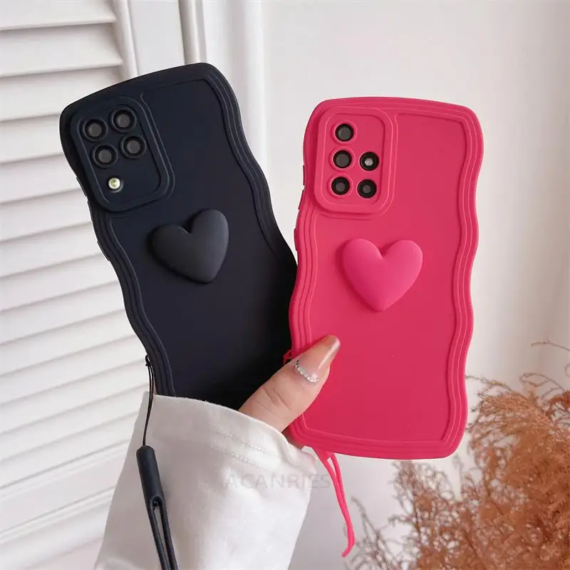 A 51 71 12 Love Heart Wavy Wrist Strap Silicone Case For Samsung Galaxy A51 A71 4g A12 A50 A7 2018 A03s A04s A30 Lanyard Cover
A 51 71 12 Love Heart Wavy Wrist Strap Silicone Case For Samsung Galaxy A51 A71 4g A12 A50 A7 2018 A03s A04s A30 Lanyard Cover