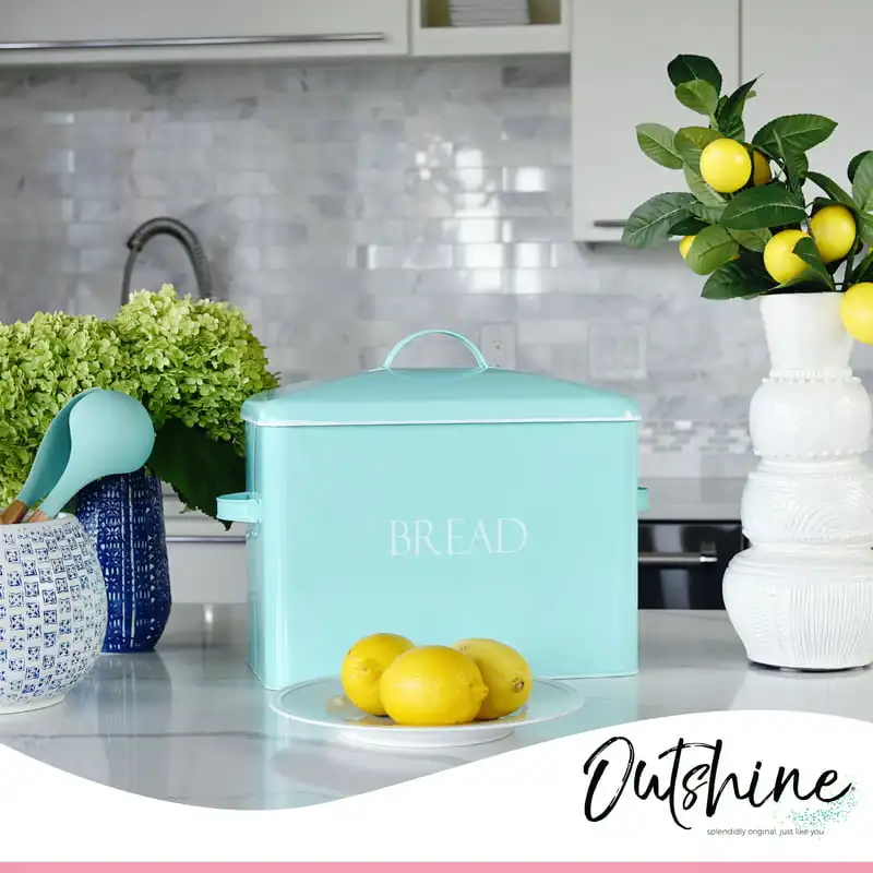 Mint Vintage Bread Box for Kitchen Countertop | Stylish Fitted Lid Storage Container Ideal for Keeping Bread Fresh.
Mint Vintage Bread Box for Kitchen Countertop | Stylish Fitted Lid Storage Container Ideal for Keeping Bread Fresh.