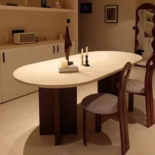 Nordic Luxury Dining Table Modern Simple European Oval Dining Table Art Marble Conjuntos De Sala De Jantar Kitchen Furniture