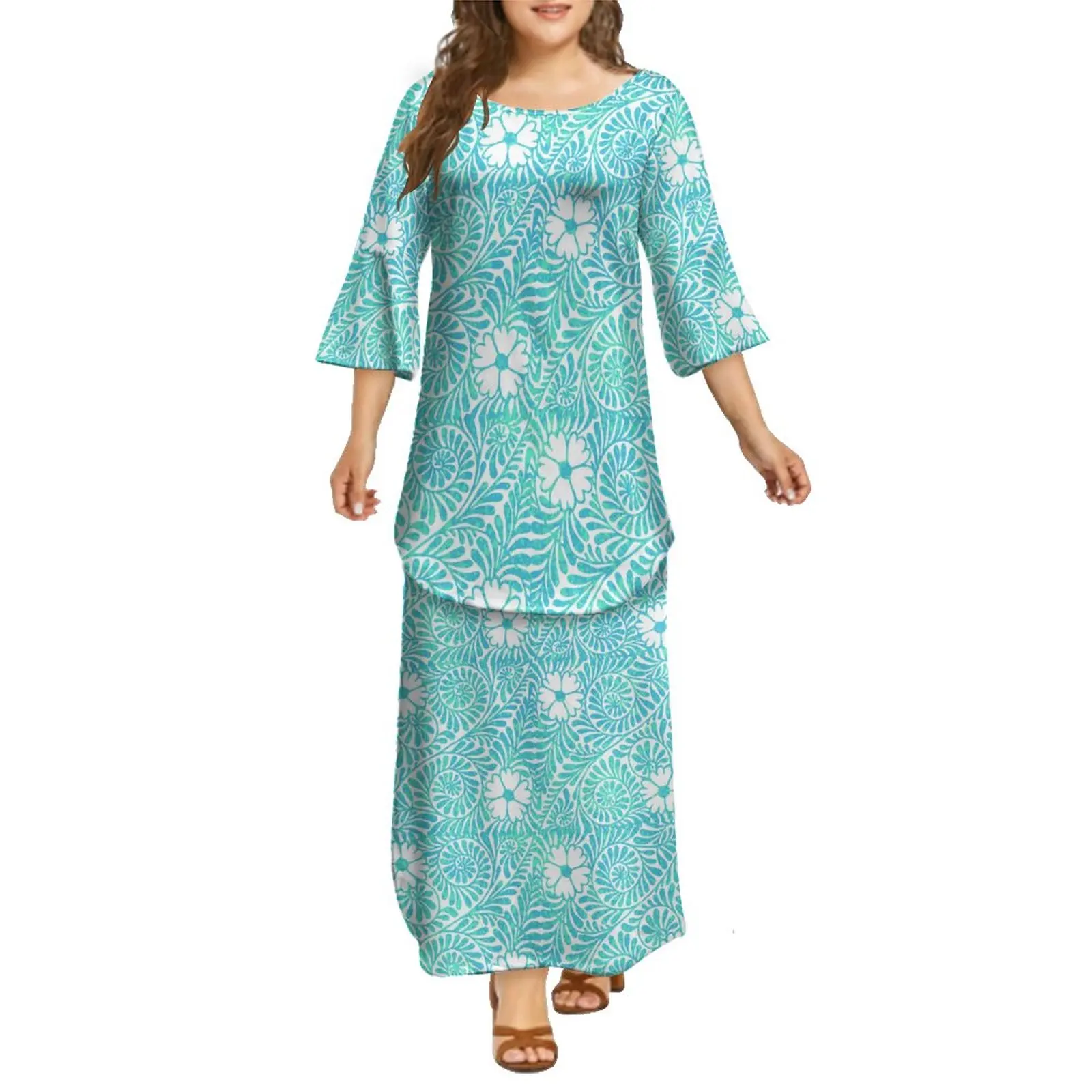 Женский летний комплект из топа и юбки с рукавами-фонариками
Женский летний комплект из топа и юбки с рукавами-фонариками