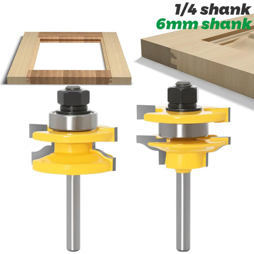 2PC/Set 1/4" 6.35MM 6MM Shank Milling Cutter Wood Carving Stile Rail Assembles-Bead Bit Round Over Door Knife Woodworking Tenon
2PC/Set 1/4" 6.35MM 6MM Shank Milling Cutter Wood Carving Stile Rail Assembles-Bead Bit Round Over Door Knife Woodworking Tenon