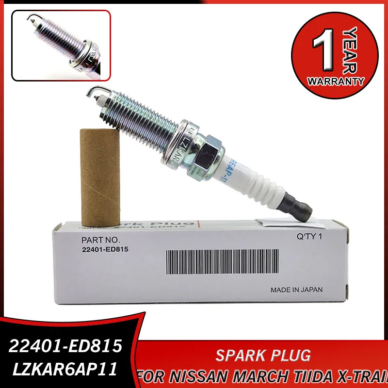 22401-ED815 LZKAR6AP11 Iridium Spark Plug for Nissan Micra March Tiida X-Trail Cube Qashqai NV200 Renault Clio Accessories
22401-ED815 LZKAR6AP11 Iridium Spark Plug for Nissan Micra March Tiida X-Trail Cube Qashqai NV200 Renault Clio Accessories