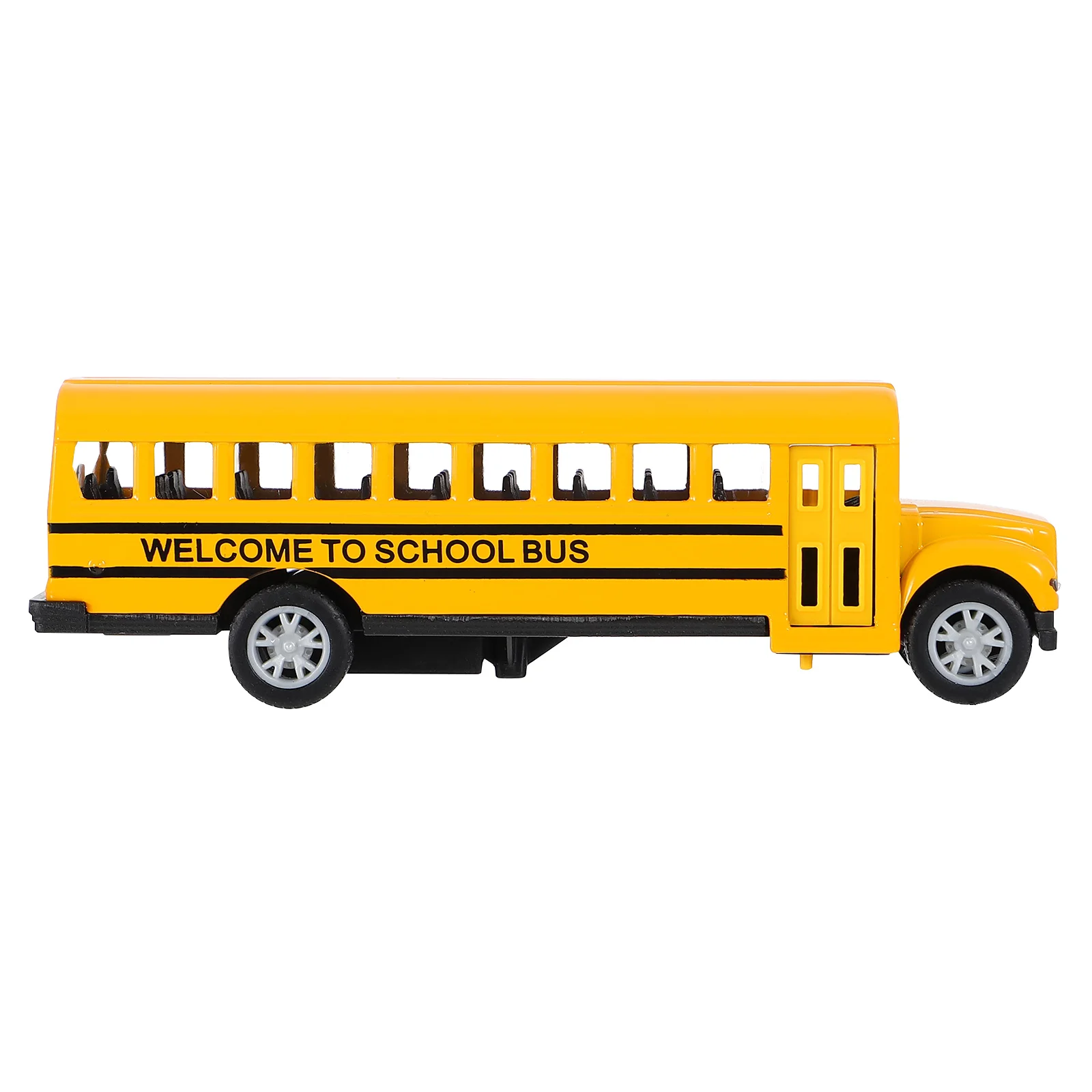 

School Bus Model, Die Cast Back Vehicles Cars 5 11In Educational Gift for Kids Iron cart