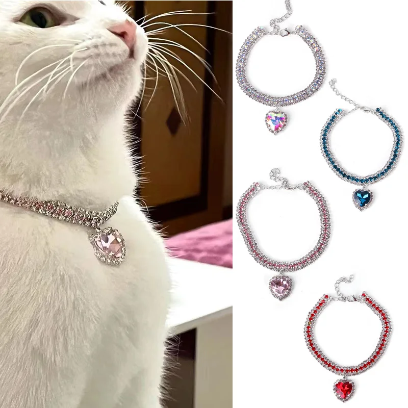 Cute Luxury Cat Collar with Rhinestone Pendant Birthday Party Pets Love Crystal Necklace Puppy Chihuahua Kitten Collar Supplies
Cute Luxury Cat Collar with Rhinestone Pendant Birthday Party Pets Love Crystal Necklace Puppy Chihuahua Kitten Collar Supplies
