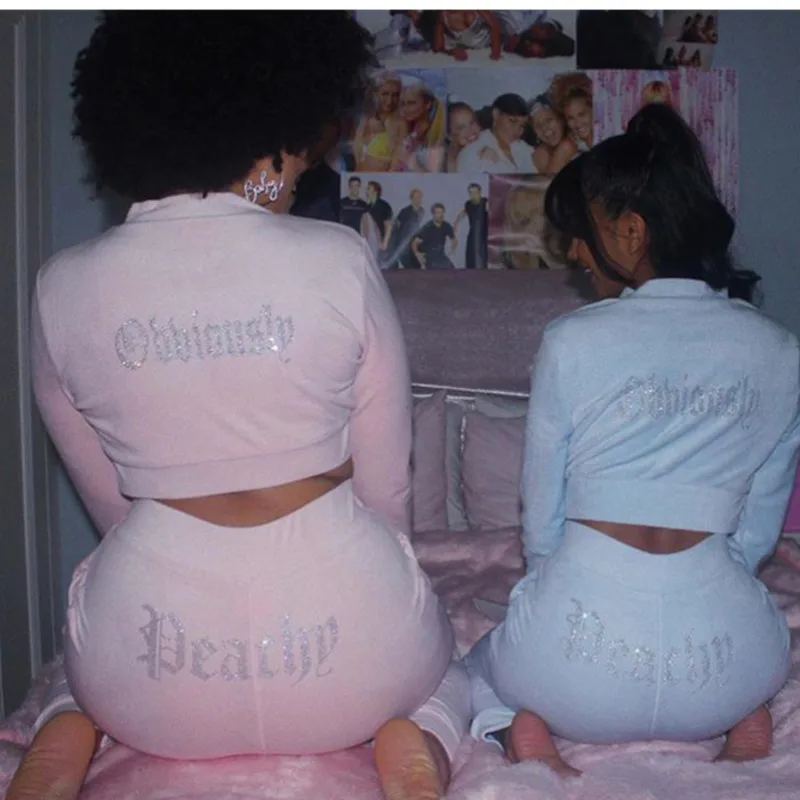 Velvet Tracksuit 2 Piece Set Women Y2k Zipper Crop Jacket Tracksuit Joggers Pink Two Piece Set Loose Sweatpants Jogging Suits
Velvet Tracksuit 2 Piece Set Women Y2k Zipper Crop Jacket Tracksuit Joggers Pink Two Piece Set Loose Sweatpants Jogging Suits