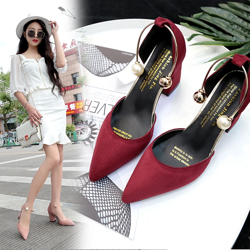 New Women Shoes Spring and Summer High Heel Women's Shoes Fashion Sandals Pearl Square Heel Red Pointed Sexy Luxury Shoes
New Women Shoes Spring and Summer High Heel Women's Shoes Fashion Sandals Pearl Square Heel Red Pointed Sexy Luxury Shoes