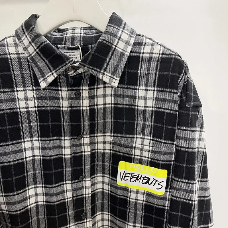 VETEMENTS Plaid Shirts Flannel Casual My Name Is Tag Men Women 1:1 High Quality VTM Oversized Pure Cotton Jackets
VETEMENTS Plaid Shirts Flannel Casual My Name Is Tag Men Women 1:1 High Quality VTM Oversized Pure Cotton Jackets