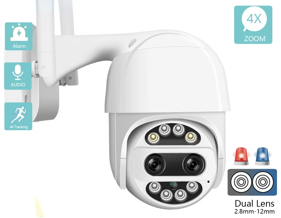 WIFI IP Camera Outdoor Video Surveillance External Protection Recorder PTZ Dual Lens 2.8mm-12mm 4X ZOOM Color Night YCC365 PLUS
WIFI IP Camera Outdoor Video Surveillance External Protection Recorder PTZ Dual Lens 2.8mm-12mm 4X ZOOM Color Night YCC365 PLUS