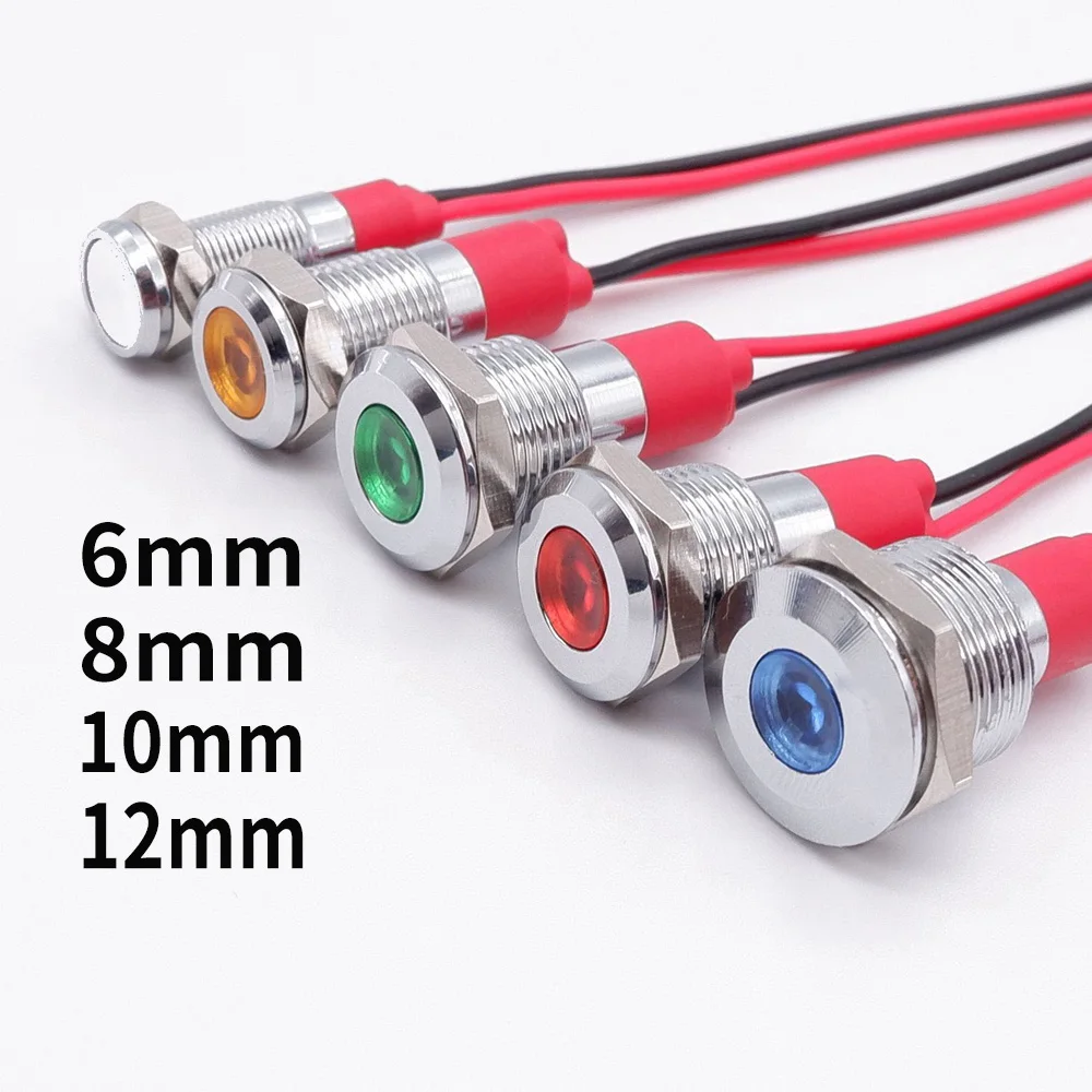 6mm 8mm 10mm 12mm Metal LED Warning Indicator Light Signal Lamp Pilot Wire 3V 5V 12V 24V 110V 220V Red Orange Green Blue White
6mm 8mm 10mm 12mm Metal LED Warning Indicator Light Signal Lamp Pilot Wire 3V 5V 12V 24V 110V 220V Red Orange Green Blue White