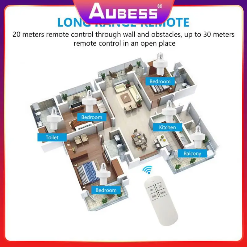 Smart Home Bulb Base Holder Timer Lamp Holder With Remote Controller Led Light Base E27 Lamp Holder Base Rf433 E26 E27 110v 220v
Smart Home Bulb Base Holder Timer Lamp Holder With Remote Controller Led Light Base E27 Lamp Holder Base Rf433 E26 E27 110v 220v