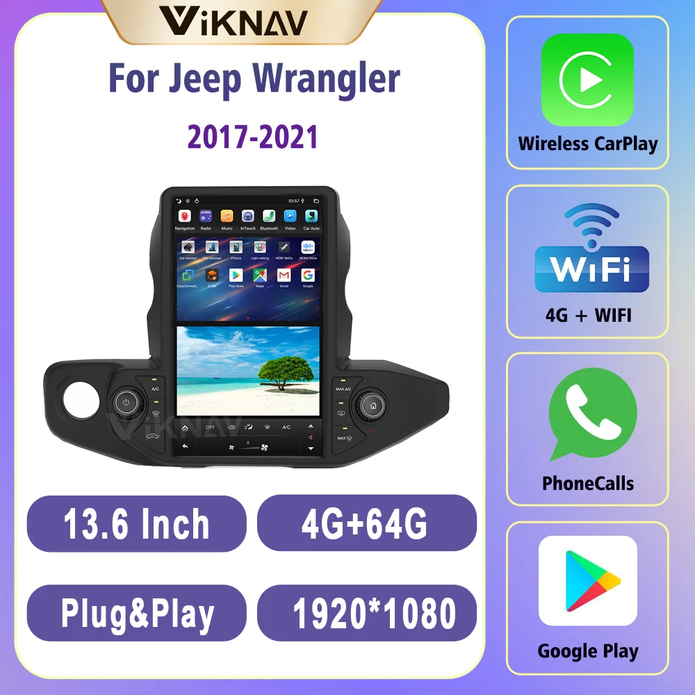 Система Android 9,0, большой экран 13,6 дюйма, 64 ГБ, 2017 дюйма, радио для Jeep Wrangler JL 2021-, стерео, GPS-навигация, мультимедийный плеер
Система Android 9,0, большой экран 13,6 дюйма, 64 ГБ, 2017 дюйма, радио для Jeep Wrangler JL 2021-, стерео, GPS-навигация, мультимедийный плеер