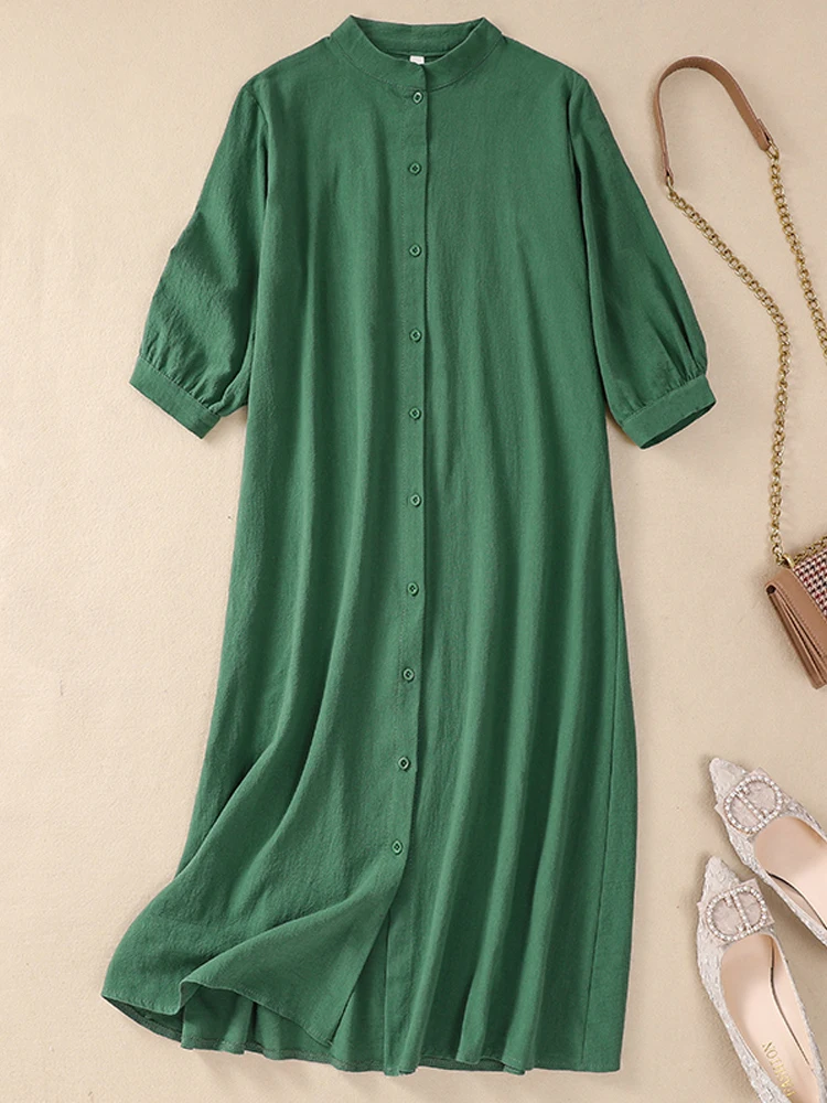 Cotton Linen Dress Short Sleeve Elegant Women Shirt Dresses Summer 2023 New Single Breasted Office Ladies Button Midi Dresses
Cotton Linen Dress Short Sleeve Elegant Women Shirt Dresses Summer 2023 New Single Breasted Office Ladies Button Midi Dresses