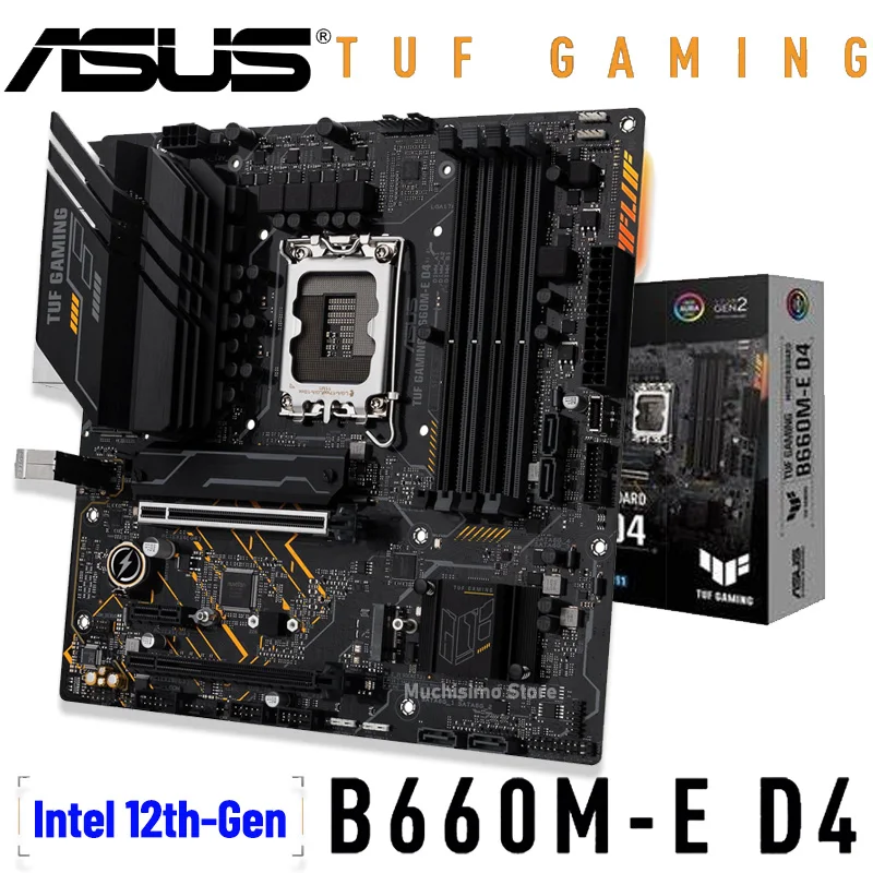 

Материнская плата Intel LGA 1700 Asus TUF GAMING B660M-E D4 материнская плата DDR4 128 ГБ PCI-E 4,0 M.2 RGB Intel B660 Intel процессор 12-го поколения 1700
