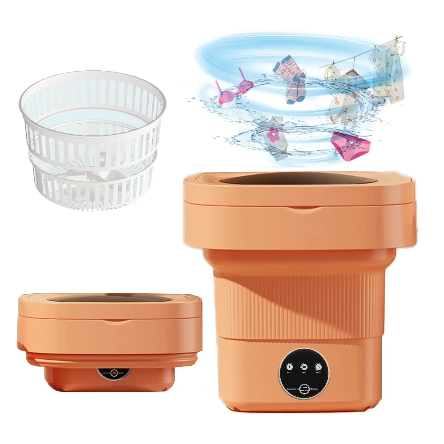 

Portable Mini Washing Machine Household 6.5L Foldable Socks Underwear Panties Washing Machine with Spin Dryer with Centrifuge