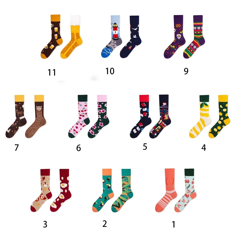 Unisex Couple Funny Crew Socks Novelty Harajuku AB Asymmetric Colorful Cartoon Pattern Jacquard Hip Hop Cotton Hosiery
Unisex Couple Funny Crew Socks Novelty Harajuku AB Asymmetric Colorful Cartoon Pattern Jacquard Hip Hop Cotton Hosiery