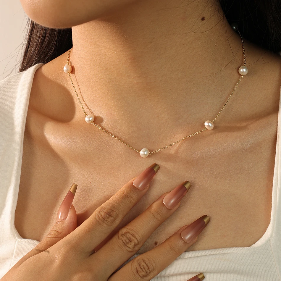 ELESHE 100% Real 925 Sterling Silver 18K Gold Plating Chain Freshwater Necklace for Women Fashion Elegant Jewelry Birthday Gift
ELESHE 100% Real 925 Sterling Silver 18K Gold Plating Chain Freshwater Necklace for Women Fashion Elegant Jewelry Birthday Gift