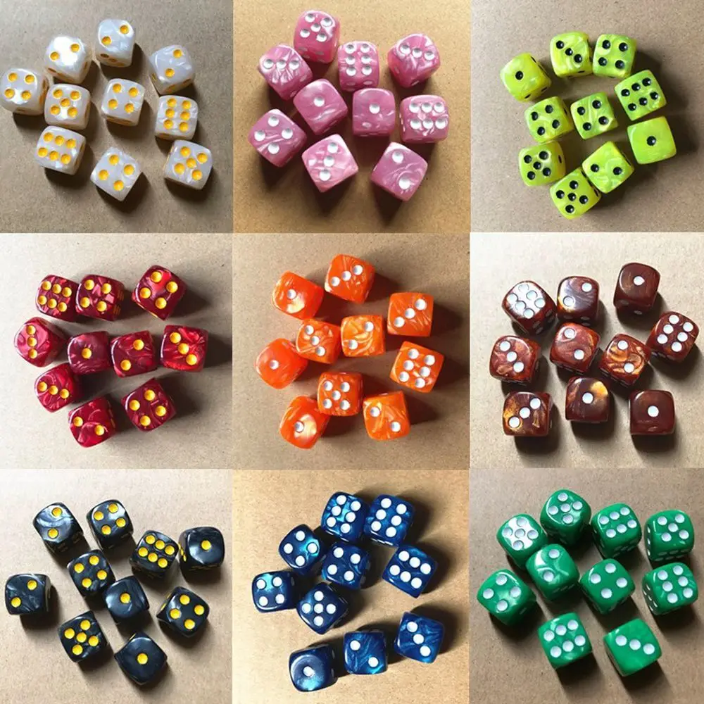10pcs/set Round Corner Pearl Gem Dice 6 Sided 16mm Dice Playing Table Board Bar Games Party Funny Tools Entertainment Supplies
10pcs/set Round Corner Pearl Gem Dice 6 Sided 16mm Dice Playing Table Board Bar Games Party Funny Tools Entertainment Supplies