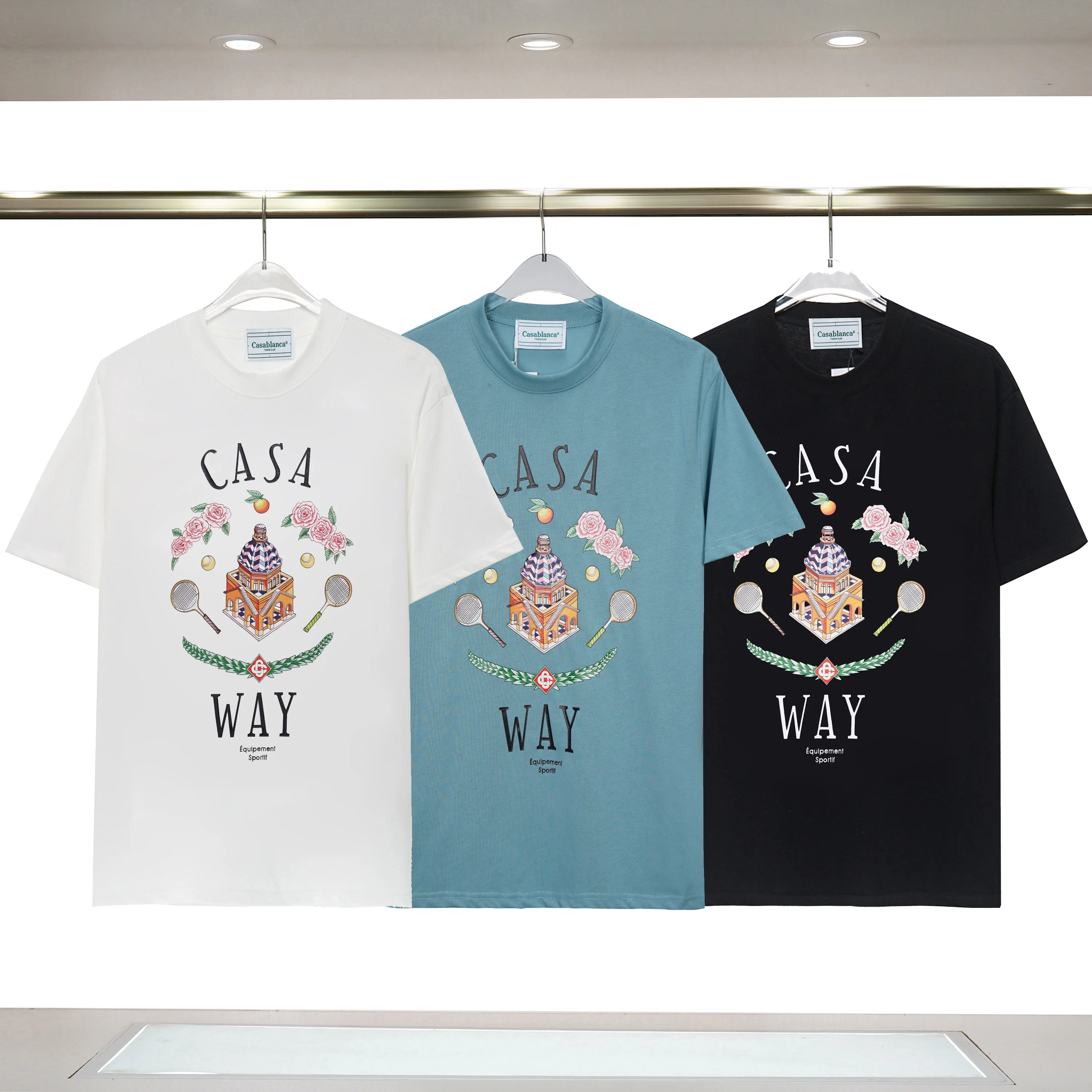 Casablanca new Castle floral alphabet logo Printed T-shirt CASA men's and women's cotton casual fashion short sleeve T-shirt
Casablanca new Castle floral alphabet logo Printed T-shirt CASA men's and women's cotton casual fashion short sleeve T-shirt