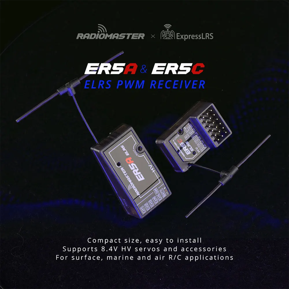 RadioMaster ER5A ER5C 5Ch 2.4GHz ExpressLRS ELRS PWM Vertical Pin Receiver for Planes Cars Boats
RadioMaster ER5A ER5C 5Ch 2.4GHz ExpressLRS ELRS PWM Vertical Pin Receiver for Planes Cars Boats