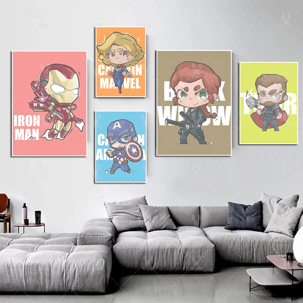 Marvel Avengers Cartoon Spiderman Canvas Painting Superhero Captain America Iron Man Poster And Print Wall Art Home Decoration
Marvel Avengers Cartoon Spiderman Canvas Painting Superhero Captain America Iron Man Poster And Print Wall Art Home Decoration