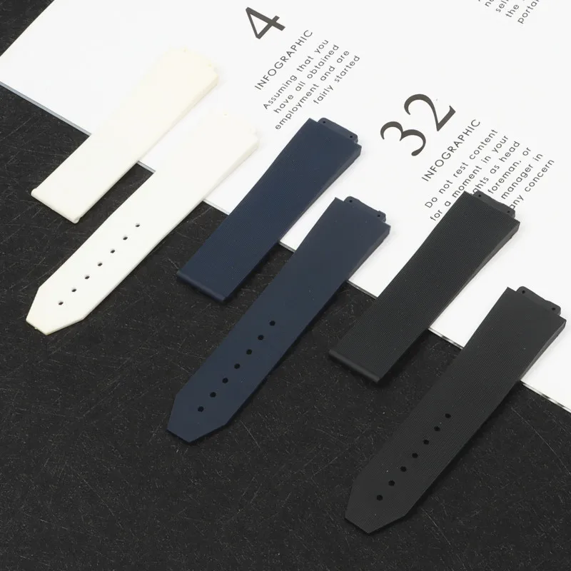 black blue white Watchband for Hublot strap soft nature rubber silicone watch band 25*17mm with butterfly buckle tools
black blue white Watchband for Hublot strap soft nature rubber silicone watch band 25*17mm with butterfly buckle tools