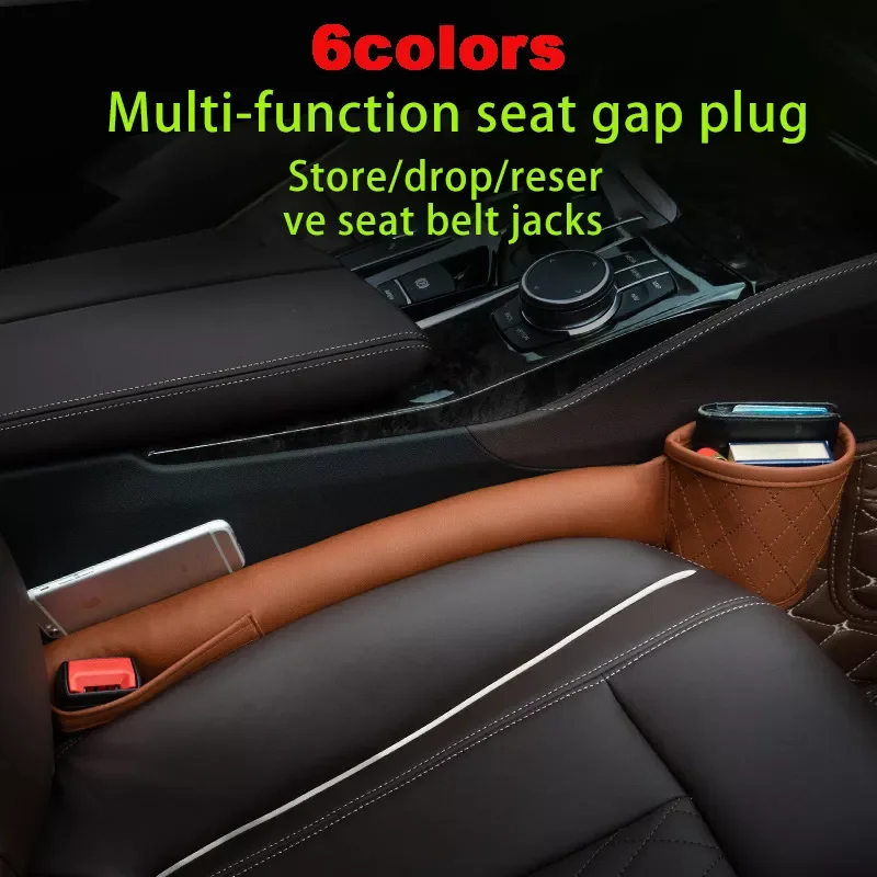 

Car Seat Gap Filler Pockets Multifuntion Auto Seats Leak Stop Pad Soft Padding Phone Cards Holder Storage Organizers