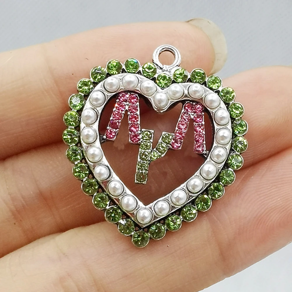 10Pcs Heart Rhinestone Charms DIY Bracelet & Necklace Jewelry Women Accessories 
10Pcs Heart Rhinestone Charms DIY Bracelet & Necklace Jewelry Women Accessories