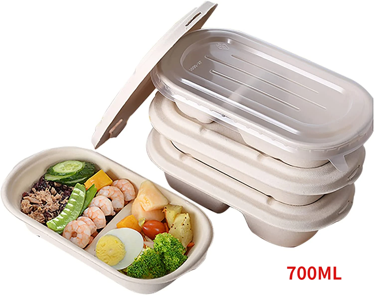 

10/30/50PCS Disposable Food Container Degradable Lunch Box Light Food Lunch Box Microwave Vegetable Salad Takeaway Packing Box
