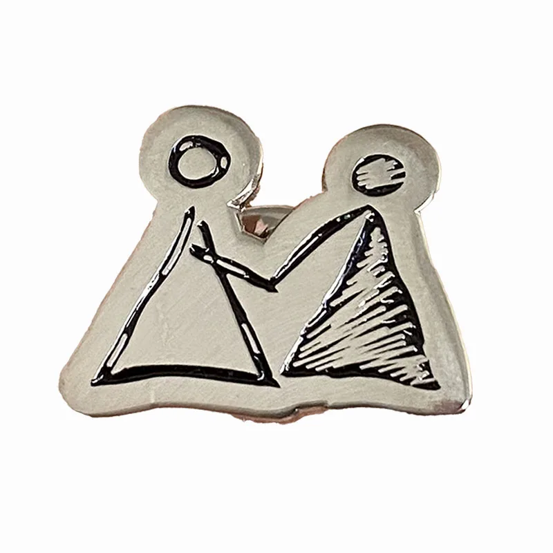 Hand-In-Hand Matchstick Man Badge Simple Design Cute Couple Accessory Plate Silver Soft Enamel Lapel Pin
Hand-In-Hand Matchstick Man Badge Simple Design Cute Couple Accessory Plate Silver Soft Enamel Lapel Pin