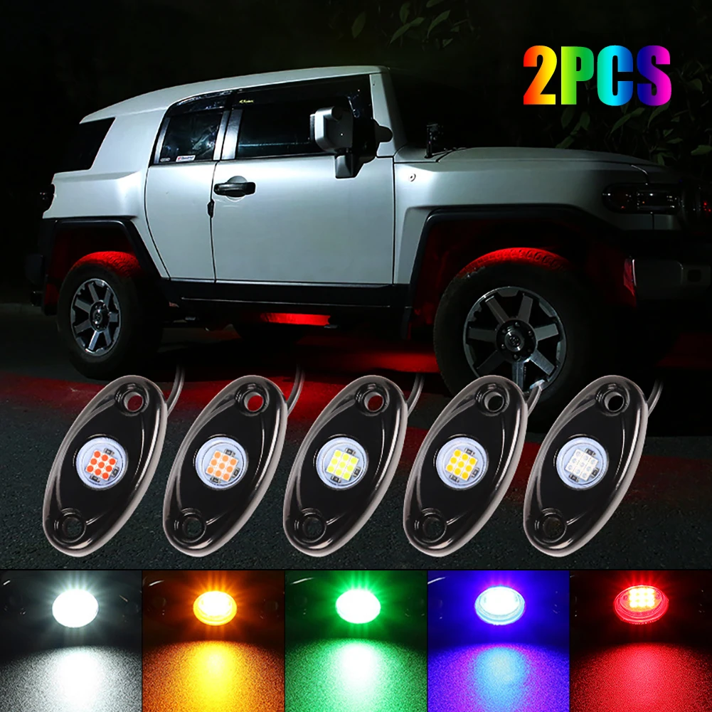 2PCS Car RGB LED Rock Lights 9W 10-14V Chassis Lights Waterproof Undergolw Lights For Off-road Trucks SUV Auto Accessories
2PCS Car RGB LED Rock Lights 9W 10-14V Chassis Lights Waterproof Undergolw Lights For Off-road Trucks SUV Auto Accessories